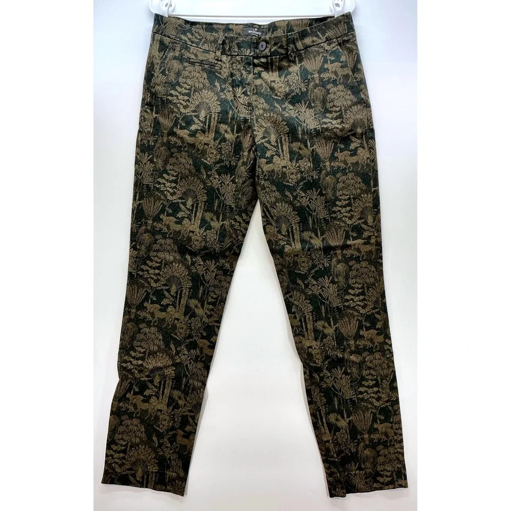 Masons New York Slim‎ Jacquard Brocade Jungle Animal Print Pants Safari Italian